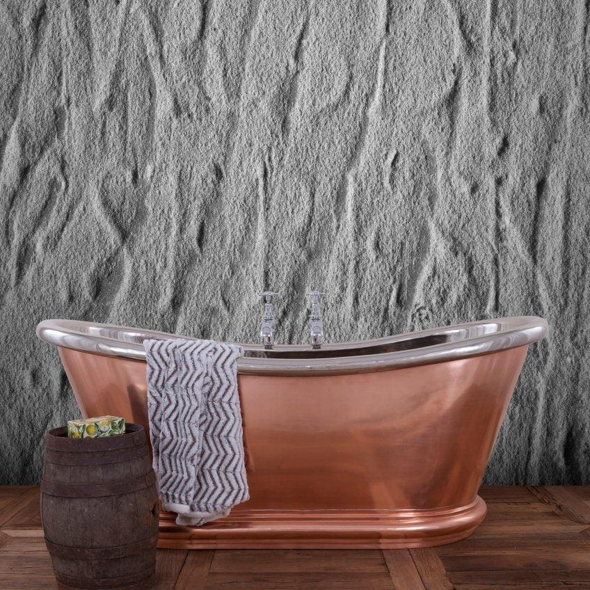 Hurlingham Copper Bulle Nickel Freestanding Rolltop Bath - baths - Ice Cold Spice | Copper L1700 x W740 x H720