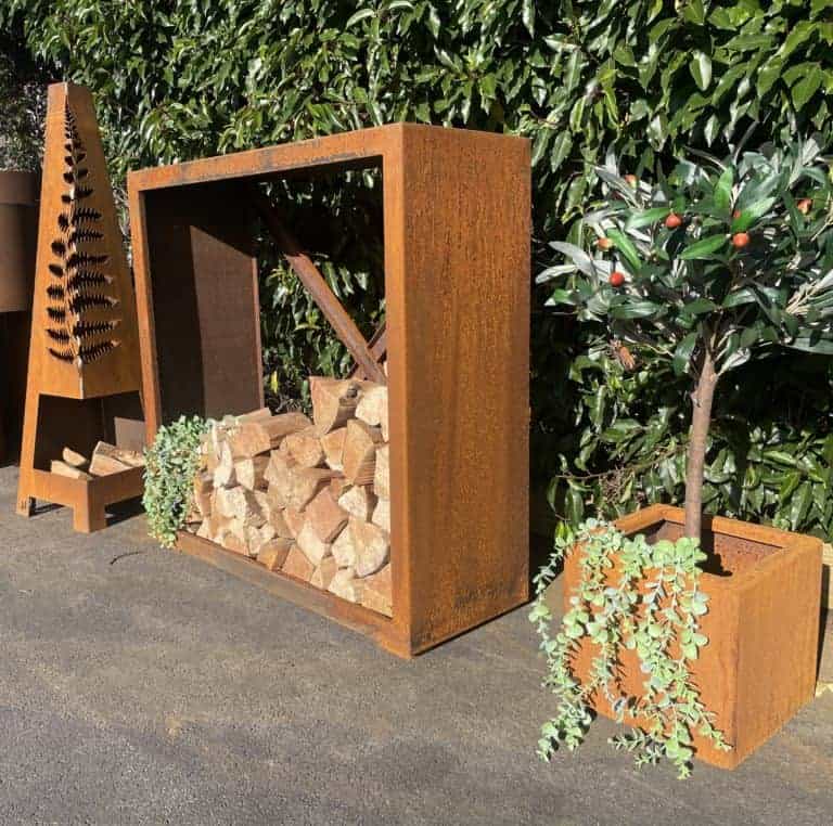 Premium Corten Steel Square Log Store