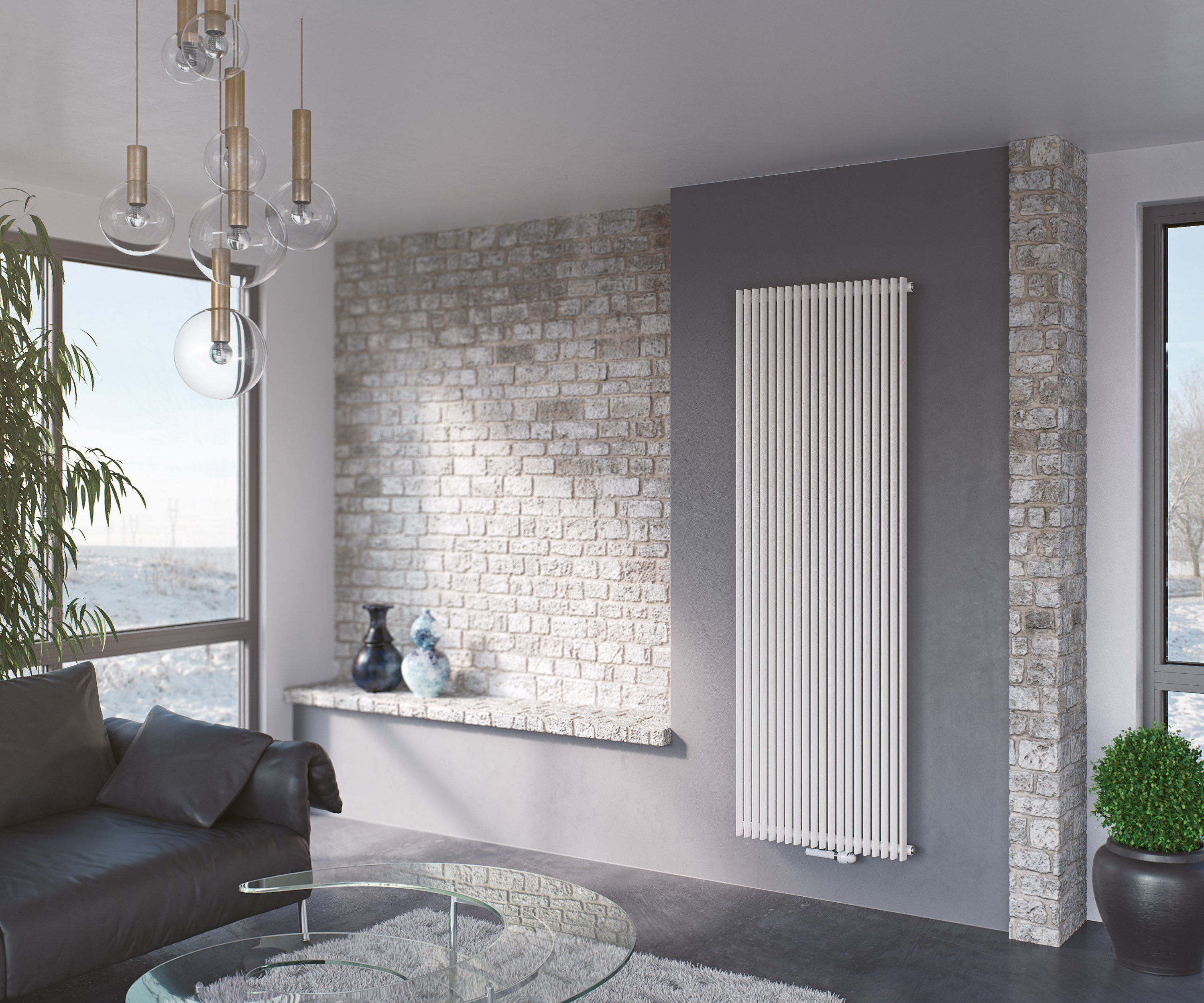 Eucotherm Corus Vertical Tube Designer Radiator | 2 colours, 3 sizes