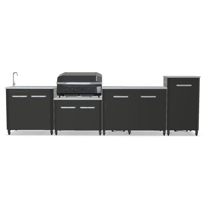 Cozze® Elements Modular Outdoor Kitchen - Gas Grill, Storage and Sink with Optional Pizza Oven - pizza oven - Ice Cold Spice | Black No Pizza Oven