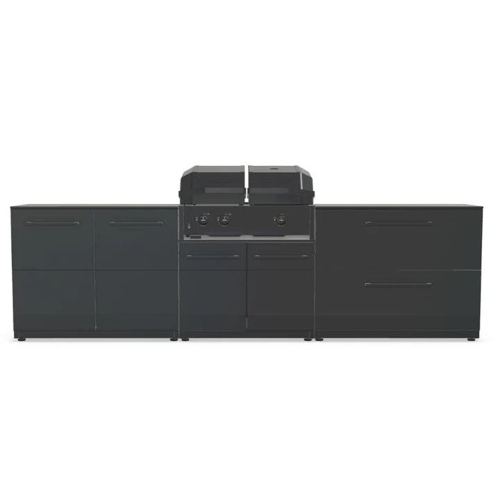 Cozze® Elements Modular Outdoor Kitchen with Quattro 900 Grill and Storage - pizza oven - Ice Cold Spice | Black No Pizza Oven