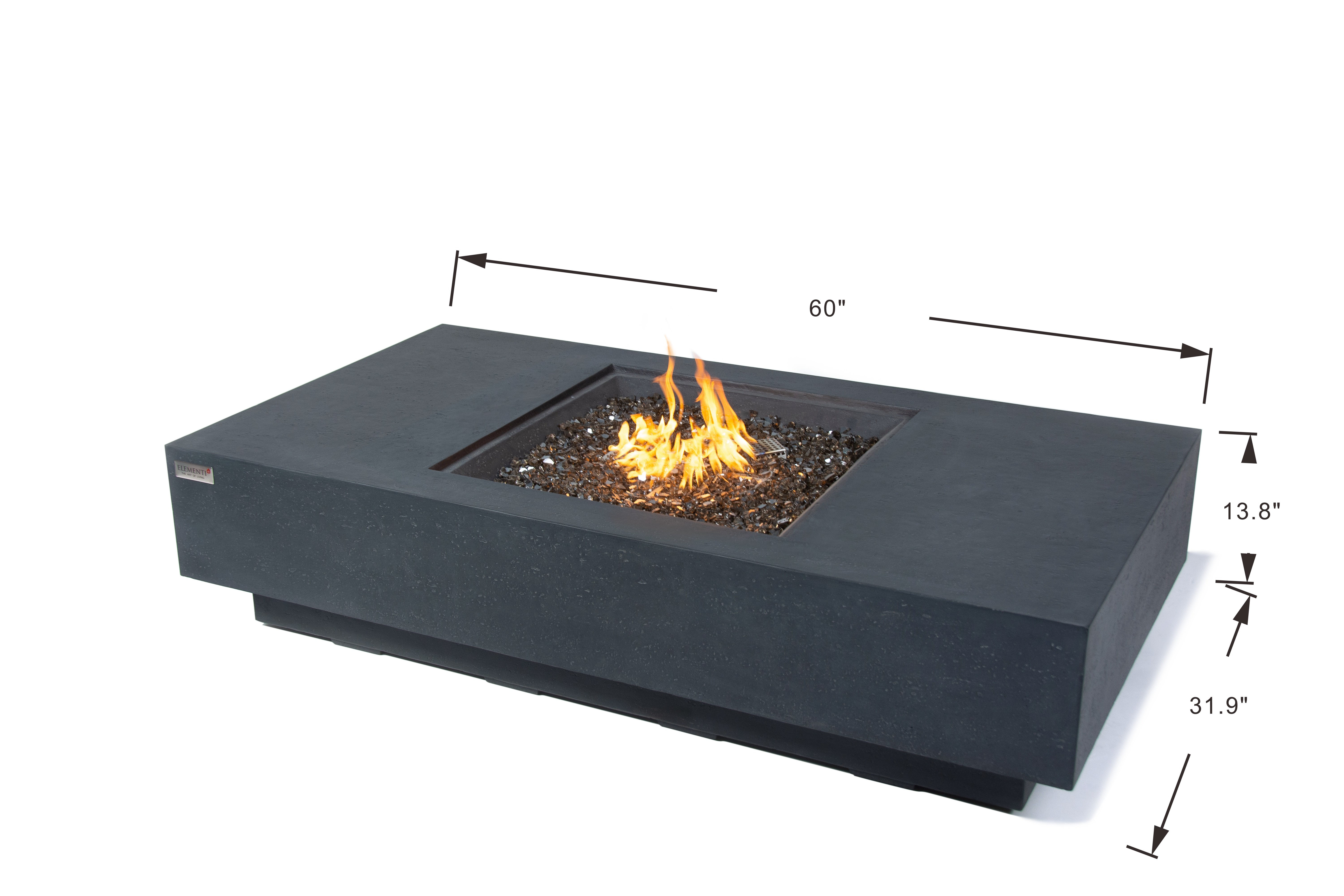 Elementi Cannes Charcoal Concrete Outdoor Fire Table