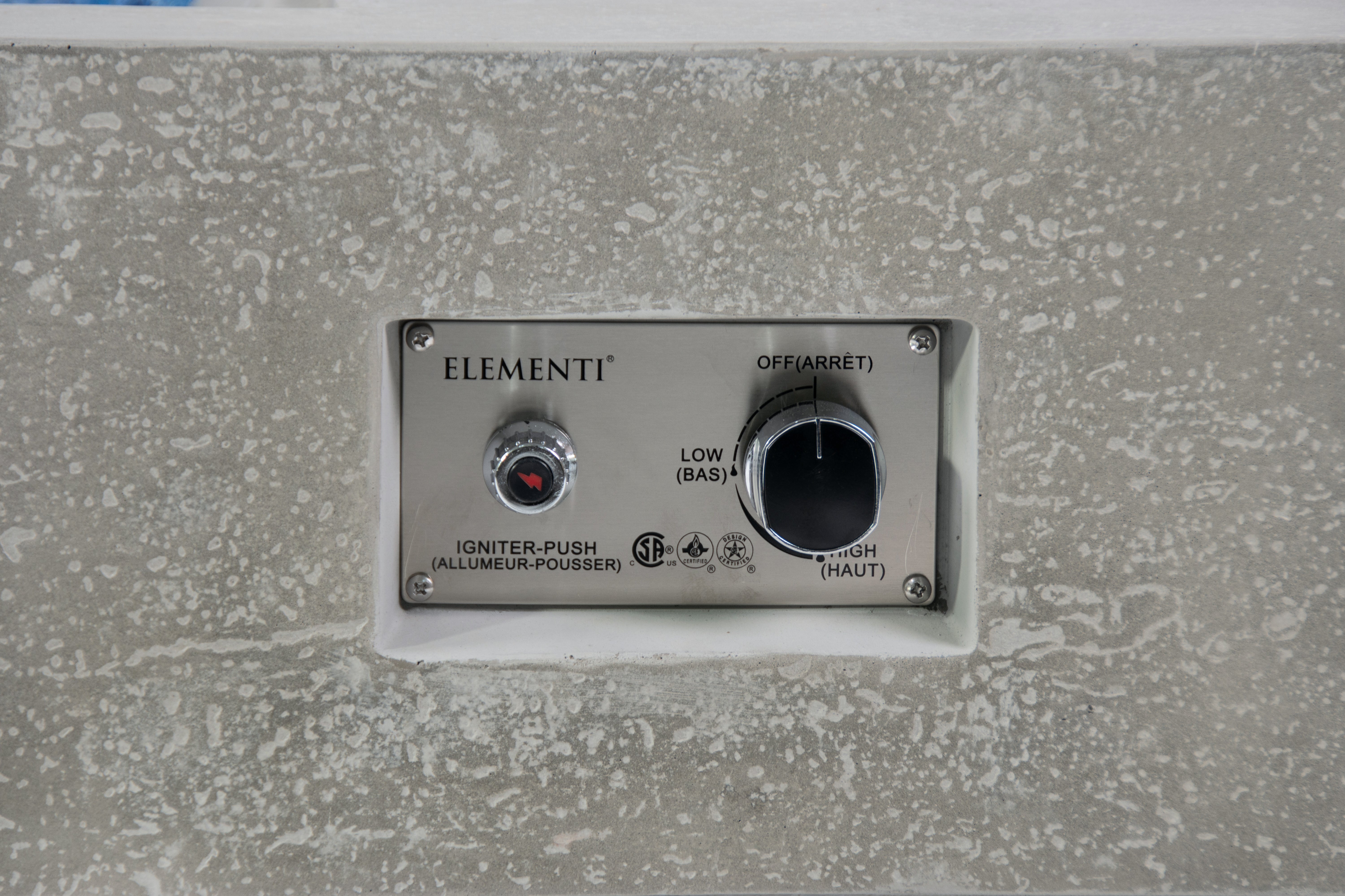 Elementi Monte Carlo Light Grey Concrete Outdoor Fire Table