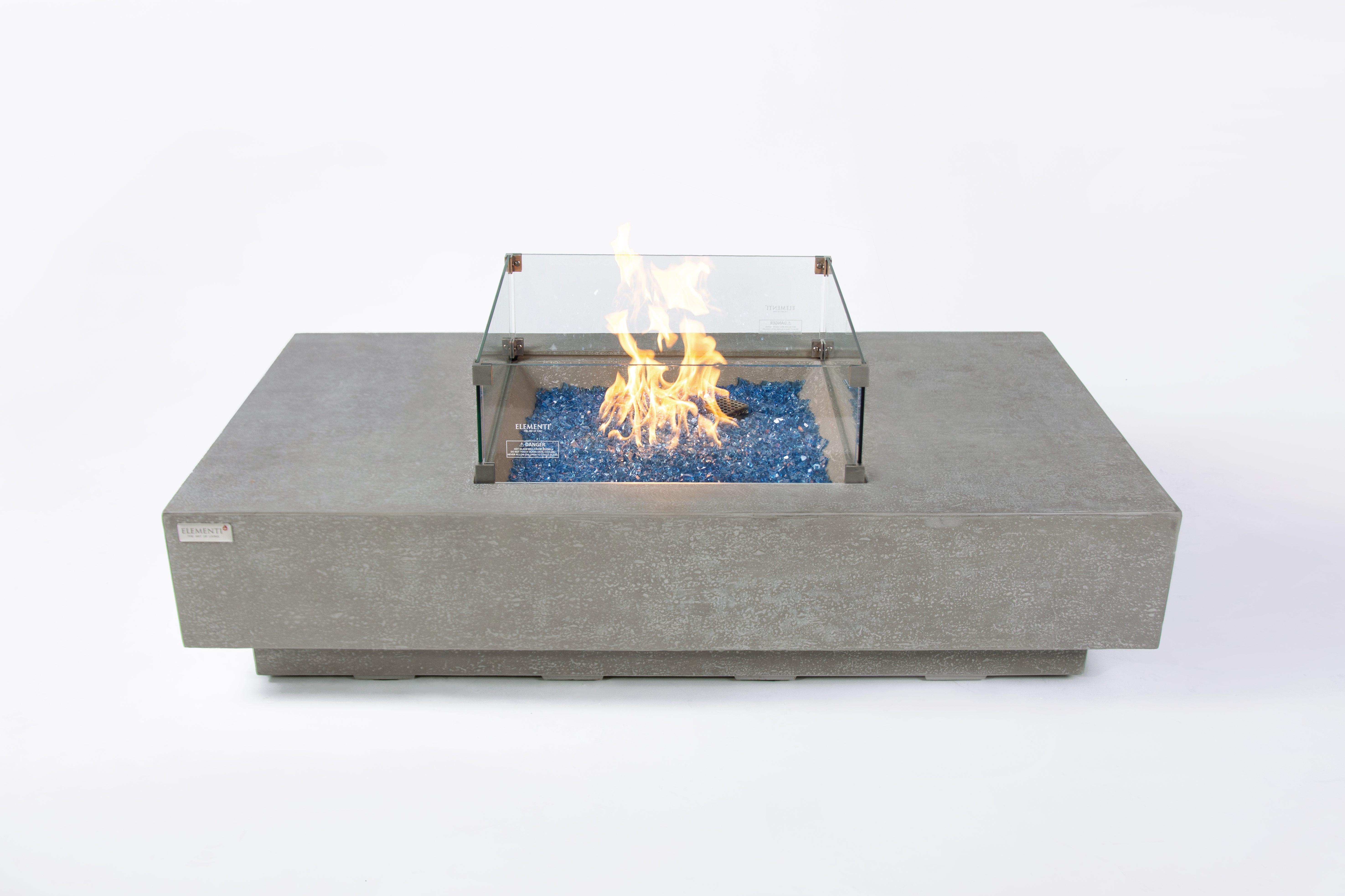 Elementi Monte Carlo Light Grey Concrete Outdoor Fire Table
