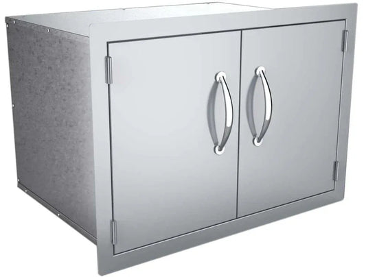 Sunstone Outdoor Kitchens Double Door Dry Storage - outdoor grill - Ice Cold Spice | Light Brushed Stainless Steel