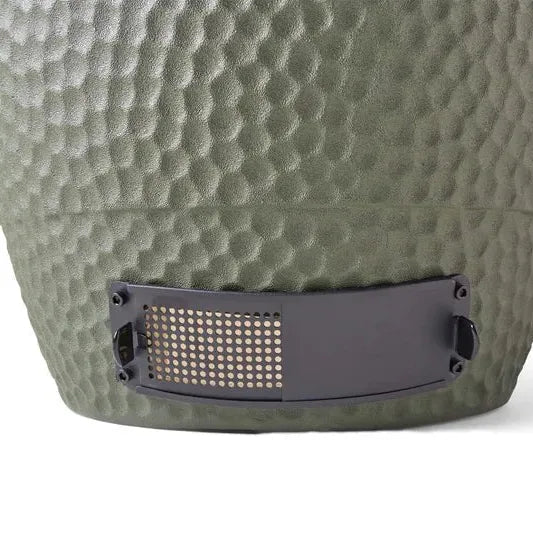 Moddern Kamado with Aluminum Base and Real Hard Wood Legs - outdoor grill - Ice Cold Spice | Olive Green and Wood (Legs)