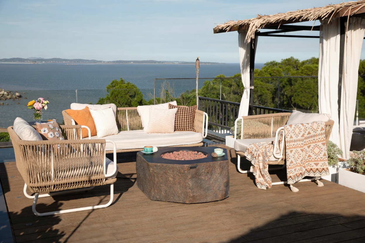 Elementi Columbia Octagonal Concrete Outdoor Fire Table