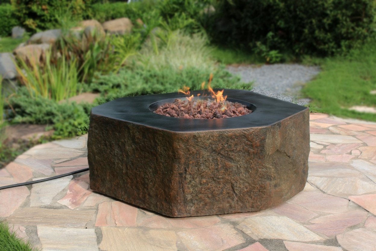 Elementi Columbia Octagonal Concrete Outdoor Fire Table