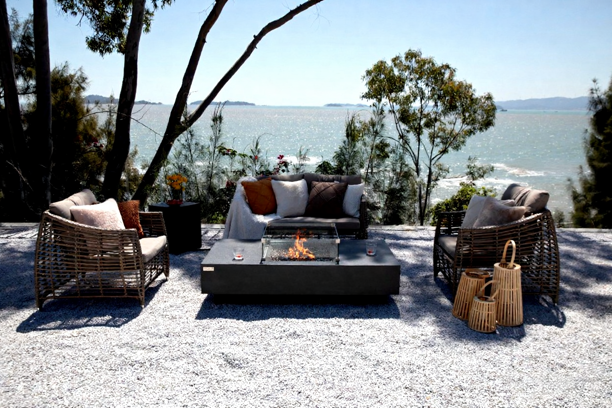 Elementi Cannes Charcoal Concrete Outdoor Fire Table