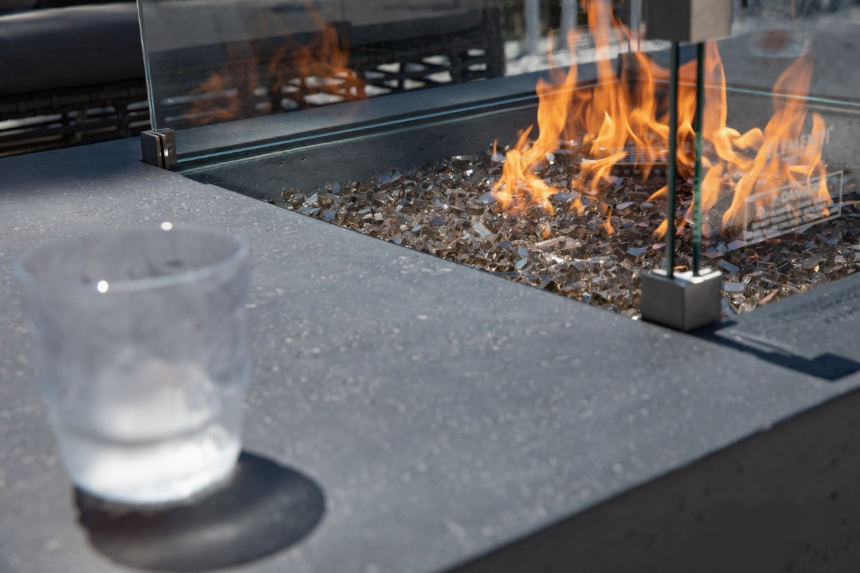 Elementi Cannes Charcoal Concrete Outdoor Fire Table