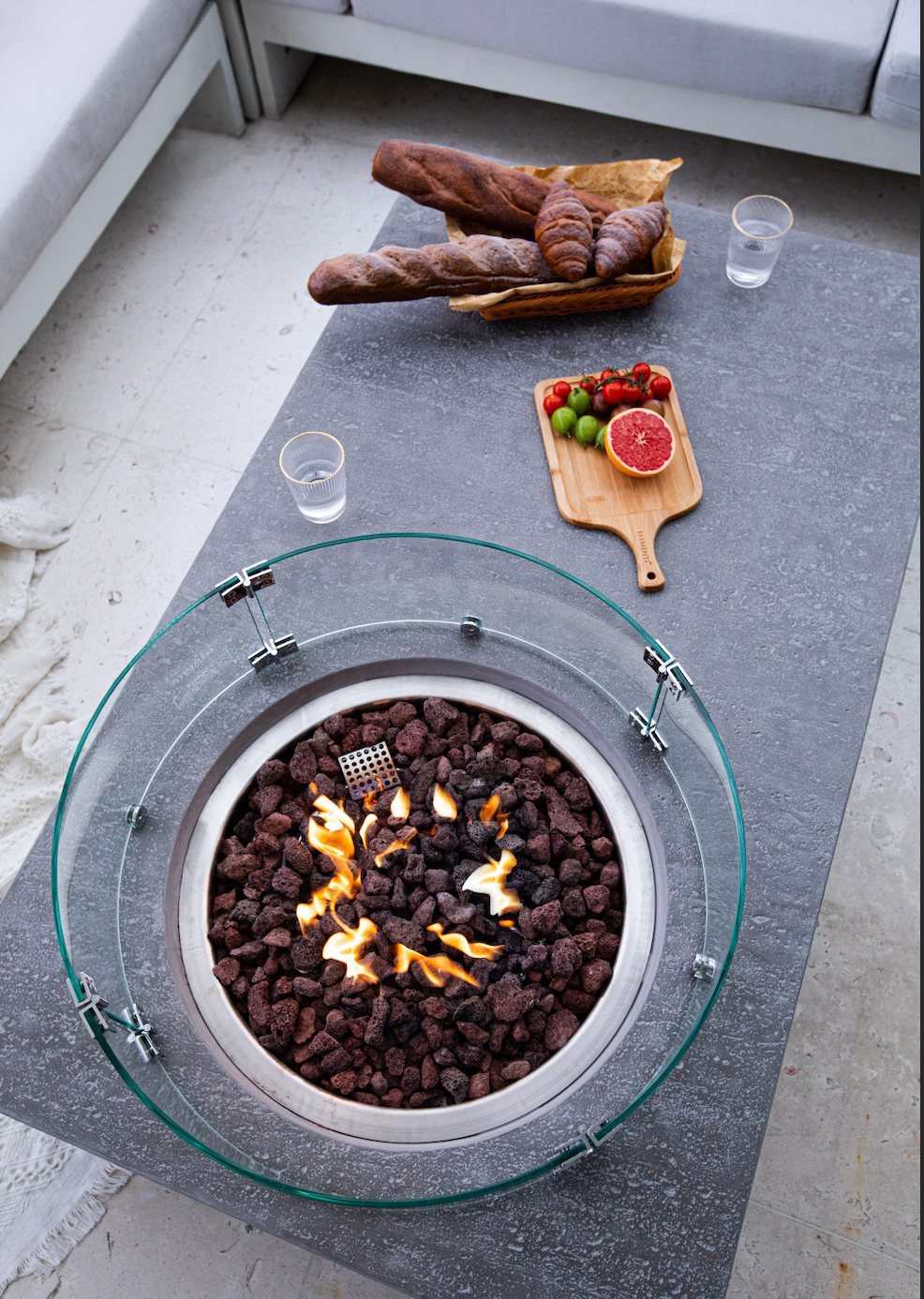 Elementi Metropolis Light Grey Concrete Fire Table