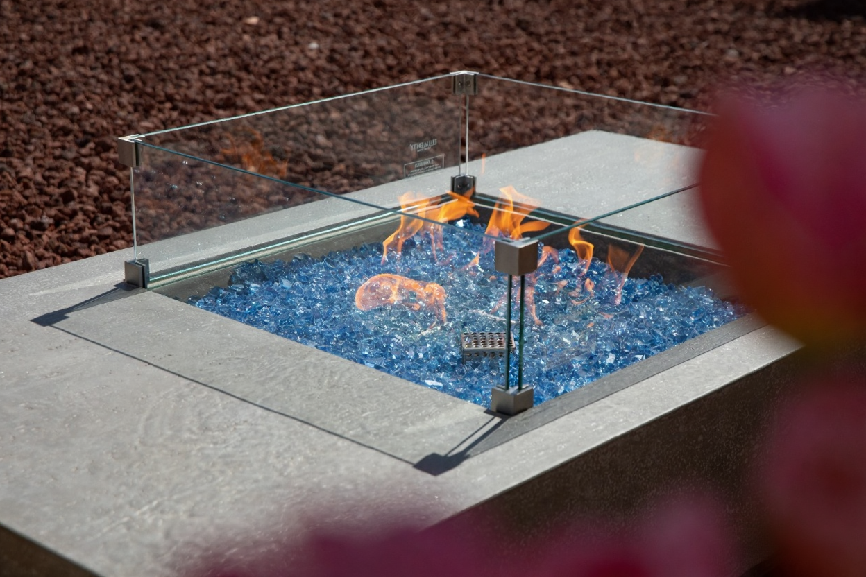 Elementi Monte Carlo Light Grey Concrete Outdoor Fire Table
