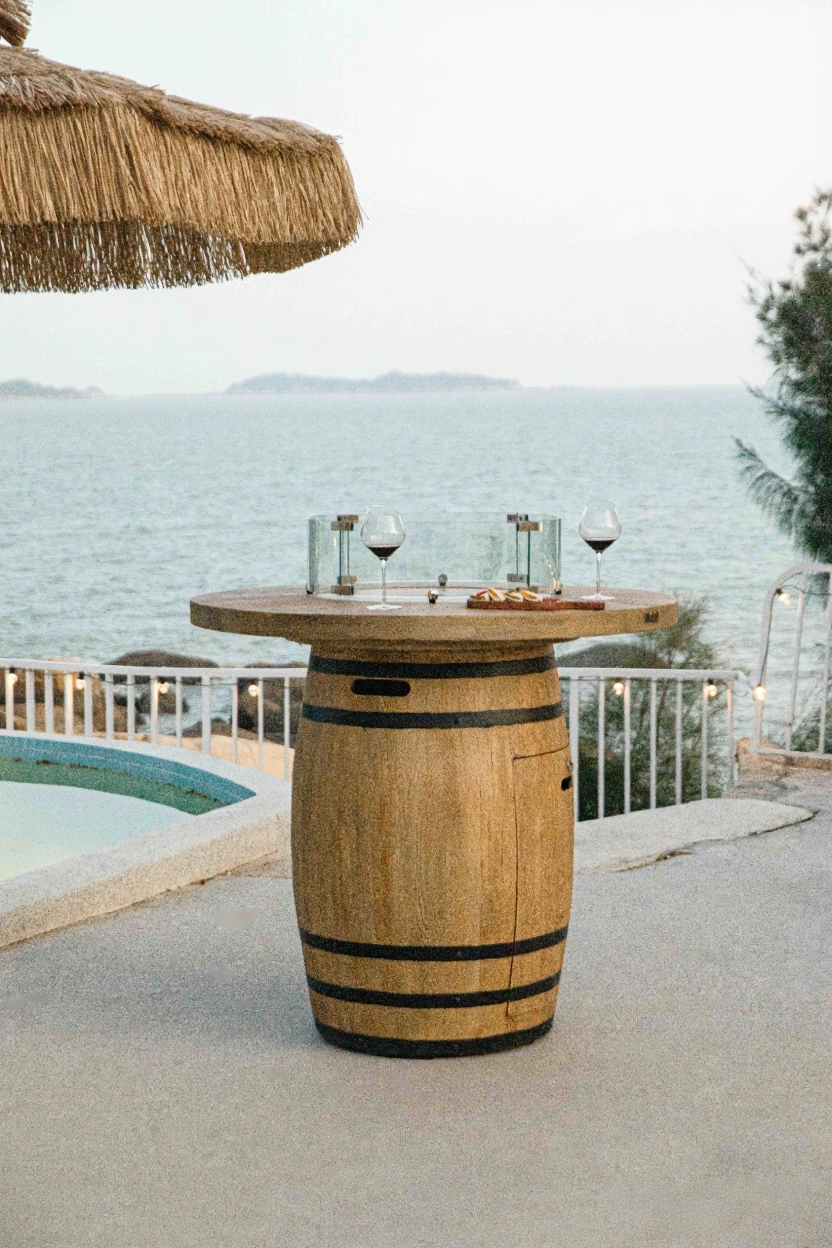 Elementi Lafite Barrel Outdoor Fire Table