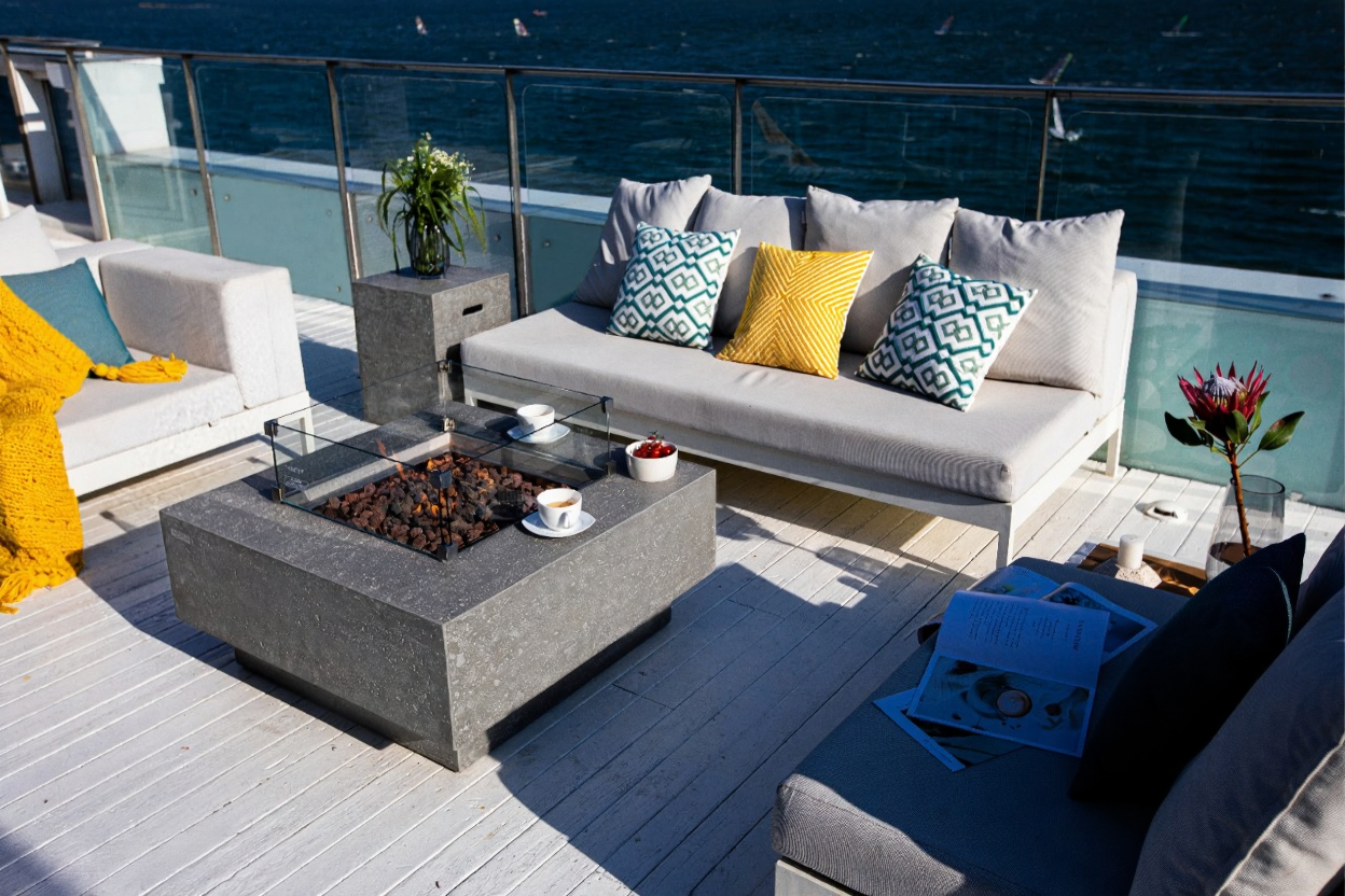 Elementi Manhattan Concrete Square Outdoor Fire Table