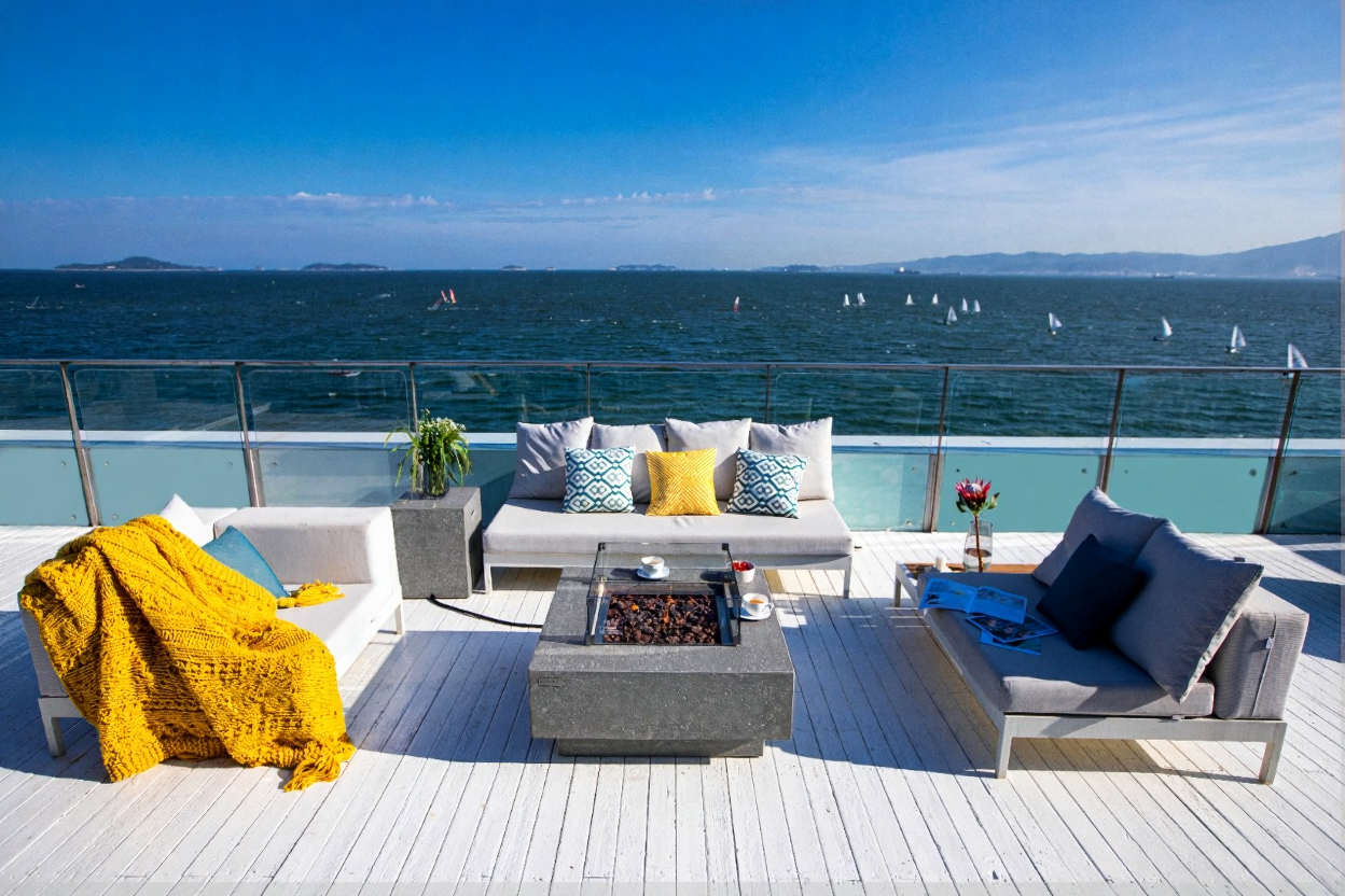 Elementi Manhattan Concrete Square Outdoor Fire Table