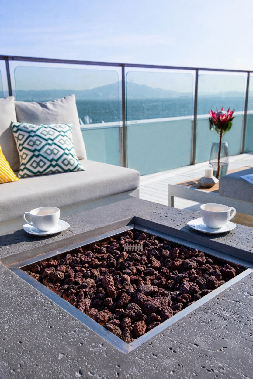 Elementi Manhattan Concrete Square Outdoor Fire Table