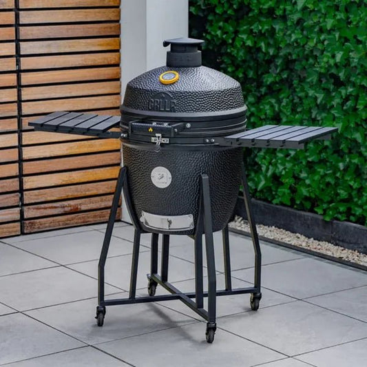 GRLLR Ember Classic 22" Kamado Grill with Trolley - outdoor grill - Ice Cold Spice | Matt Black