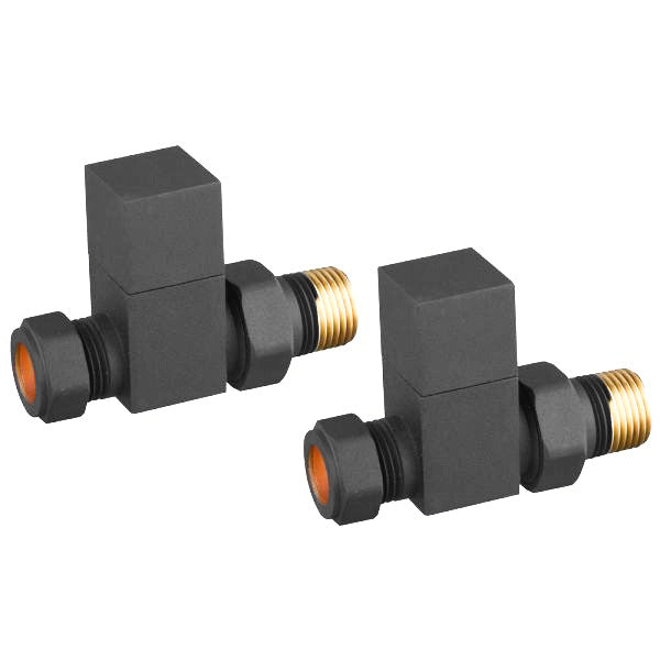 DQ Essential Square Straight Radiator Valves | 3 colours