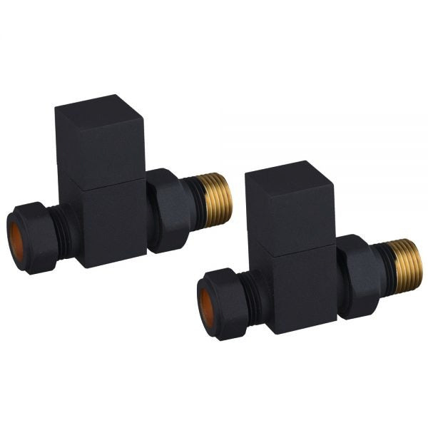 DQ Essential Square Straight Radiator Valves | 3 colours