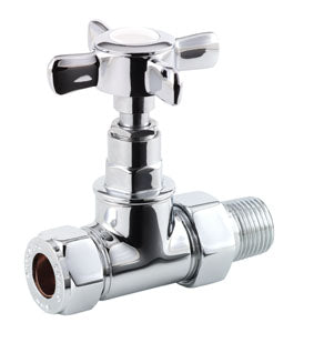 DQ Essential Cross Head Manual Straight Valves in Chrome