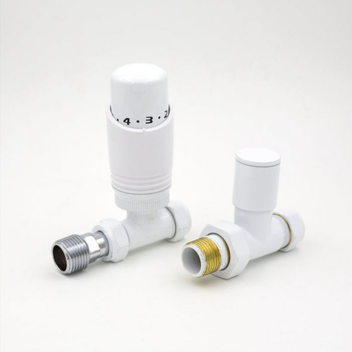 Eucotherm Deluxe TRV Valves Thermostatic Straight White