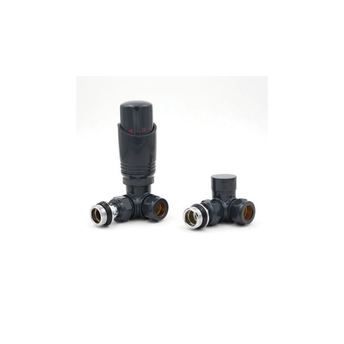 Eucotherm Deluxe TRV Valves Corner Anthracite