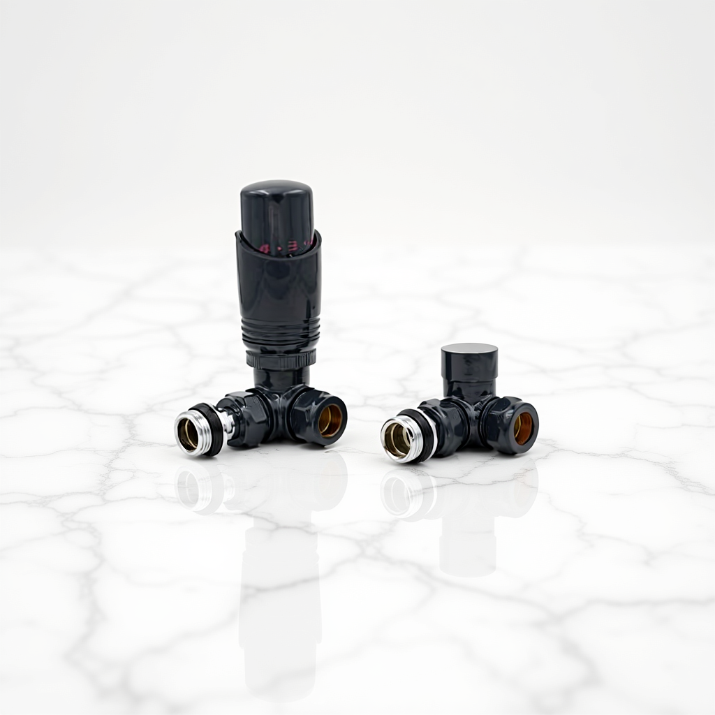 Eucotherm Deluxe TRV Valves Corner Anthracite