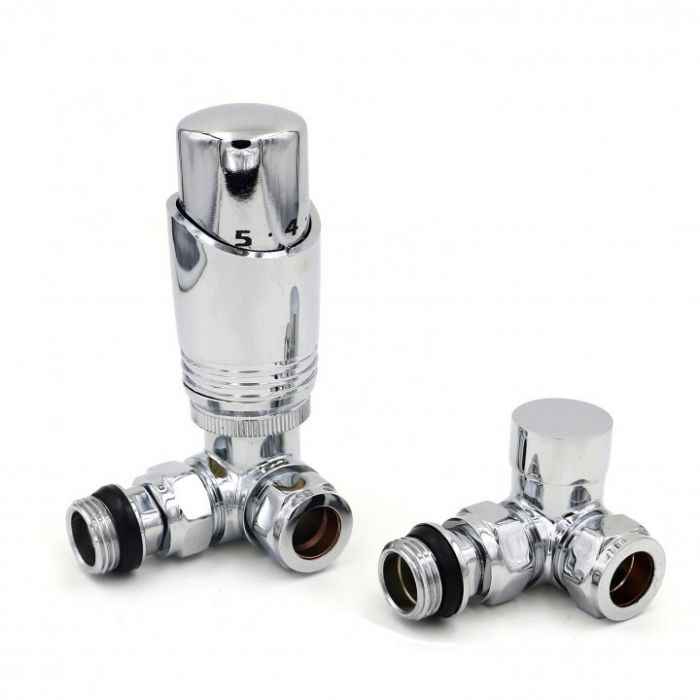 Eucotherm Deluxe TRV Valves Corner Chrome