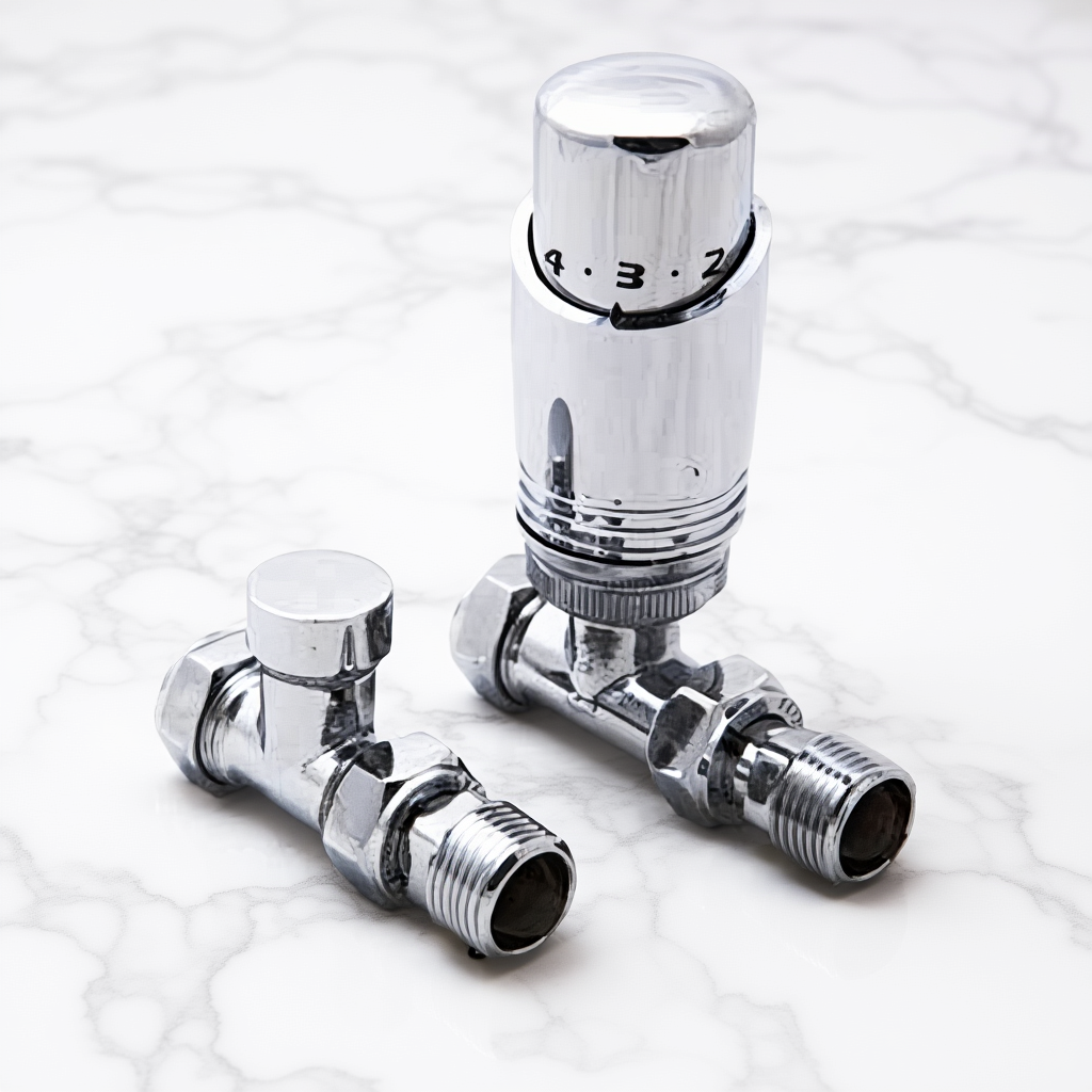 Eucotherm Deluxe TRV Valves Thermostatic Straight Chrome