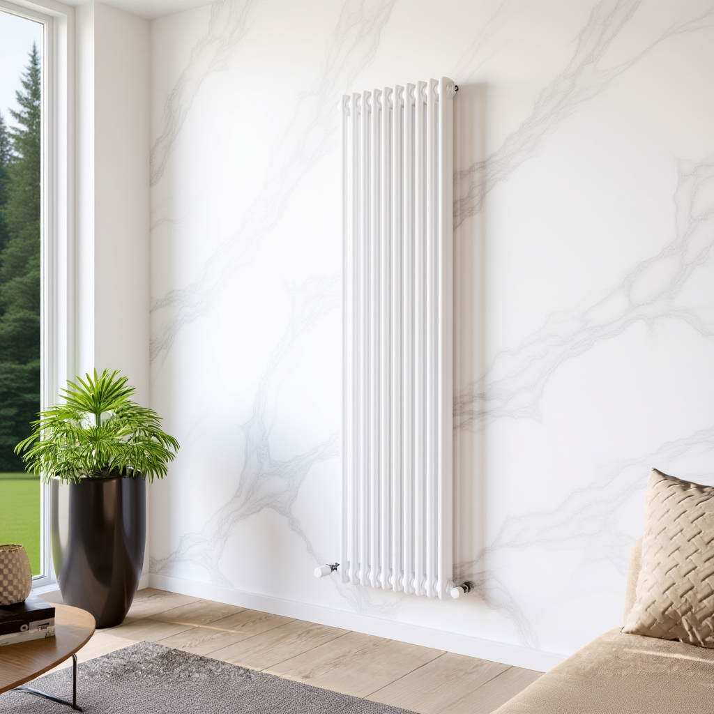 Eucotherm Phoenix Vertical Steel Column Designer Radiator in White | 1 colour, 5 sizes
