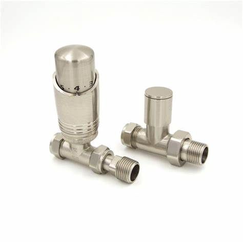 Eucotherm Deluxe TRV Valves Straight Nickel