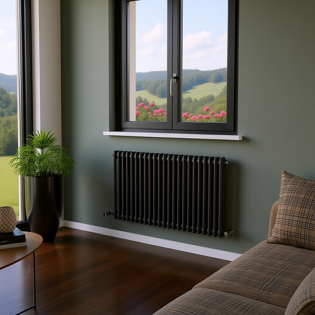 Eucotherm Phoenix Horizontal Steel Column Designer Radiator in Anthracite | 1 colour, 2 sizes