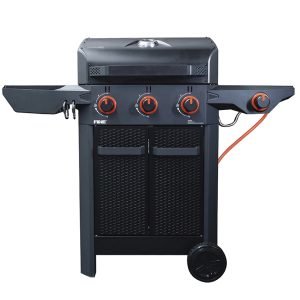 Halmo 4 Burner Family Gas Barbecue Including Side Burner - Ice Cold Spice | Black