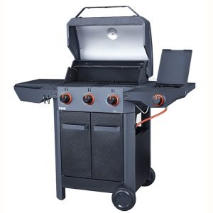 Halmo 4 Burner Family Gas Barbecue Including Side Burner - Ice Cold Spice | Black