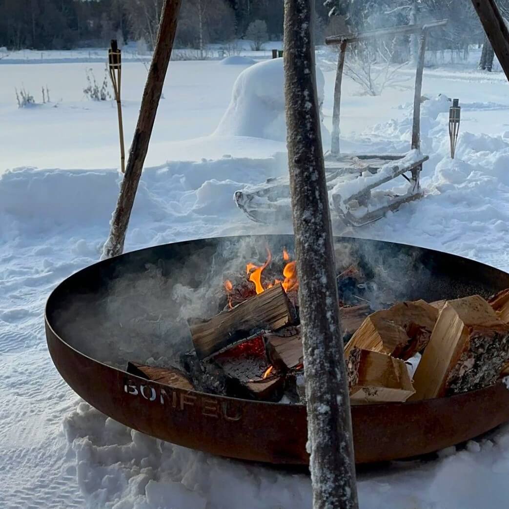 BonFeu BonBowl Corten Steel Fire Bowl - Patio Heater - Ice Cold Spice | Ø60 Rusty Brown