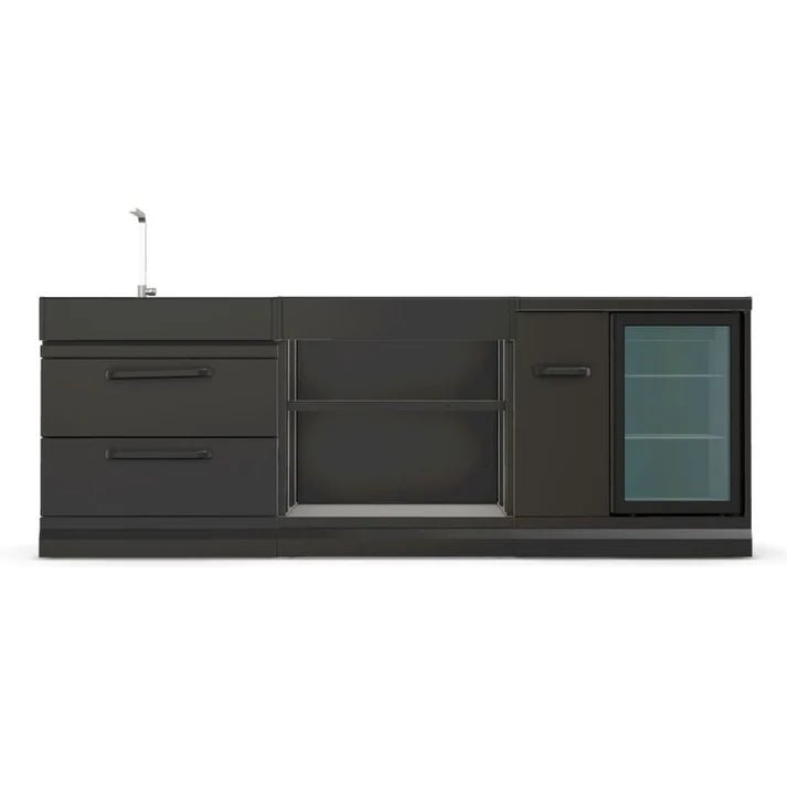 GRLLR Outdoor Kitchen with Fridge, Sink and Expansion Unit - outdoor grill - Ice Cold Spice | Black