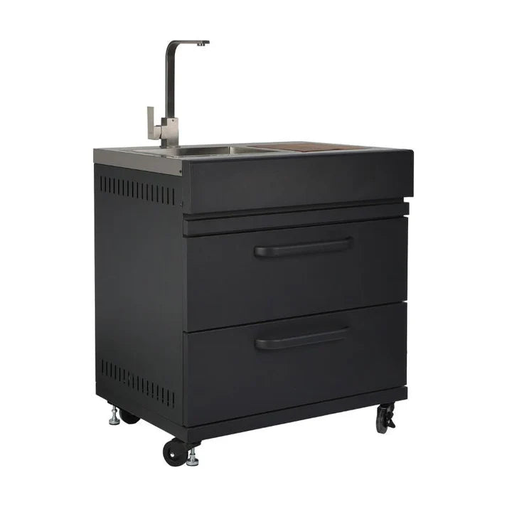 GRLLR Outdoor Kitchen with Stove, Fridge and Sink - outdoor grill - Ice Cold Spice | Black