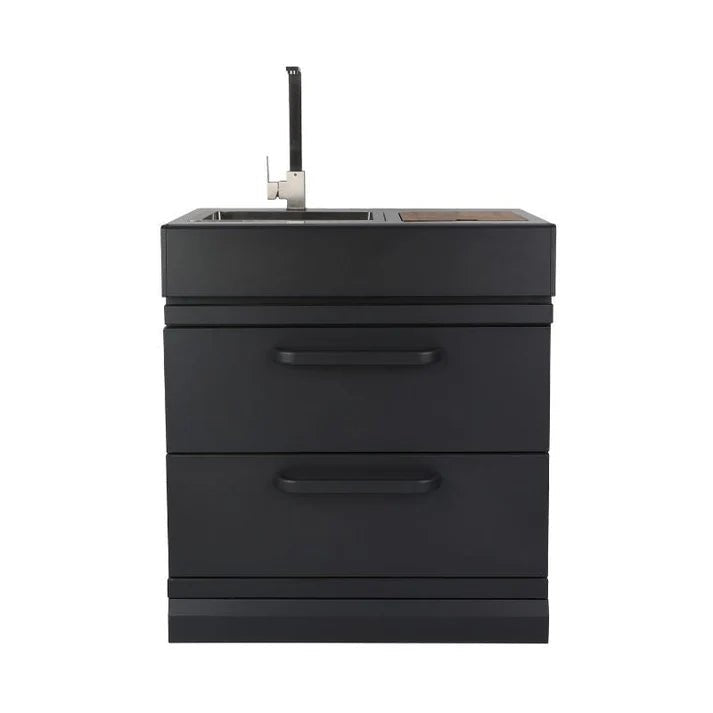 GRLLR Outdoor Kitchen - Kamado Station, Fridge, Sink and Expansion Unit - outdoor grill - Ice Cold Spice | Black GRLLR Ember Classic 22" Kamado
