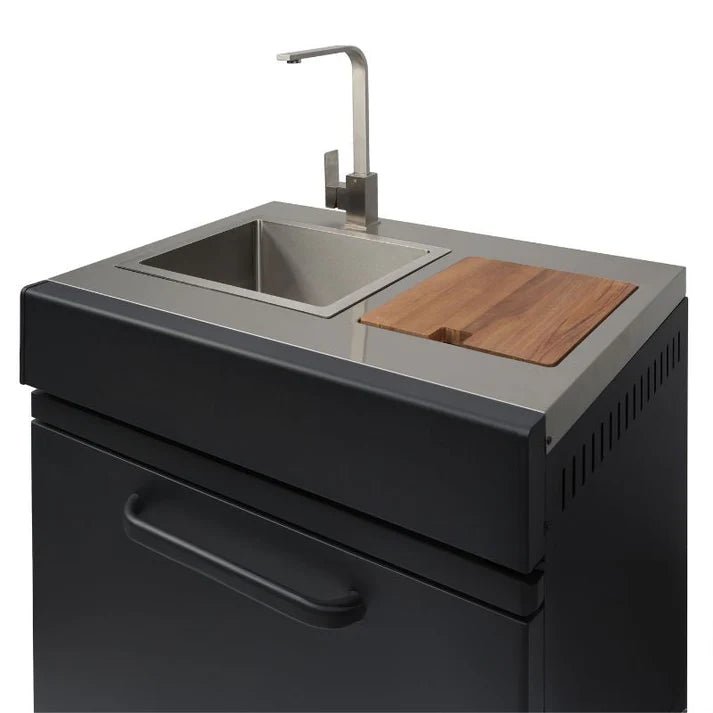 GRLLR Outdoor Kitchen - Kamado Station, Stove, Fridge and Sink - outdoor grill - Ice Cold Spice | Black GRLLR Ember Classic 22" Kamado