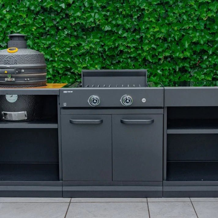 GRLLR Outdoor Kitchen with Stove, Fridge and Sink - outdoor grill - Ice Cold Spice | Black