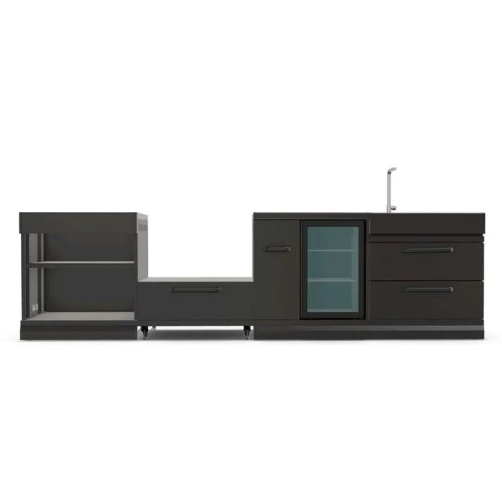 GRLLR Outdoor Kitchen - Kamado Station, Fridge, Sink and Expansion Unit - outdoor grill - Ice Cold Spice | Black No Kamado Grill