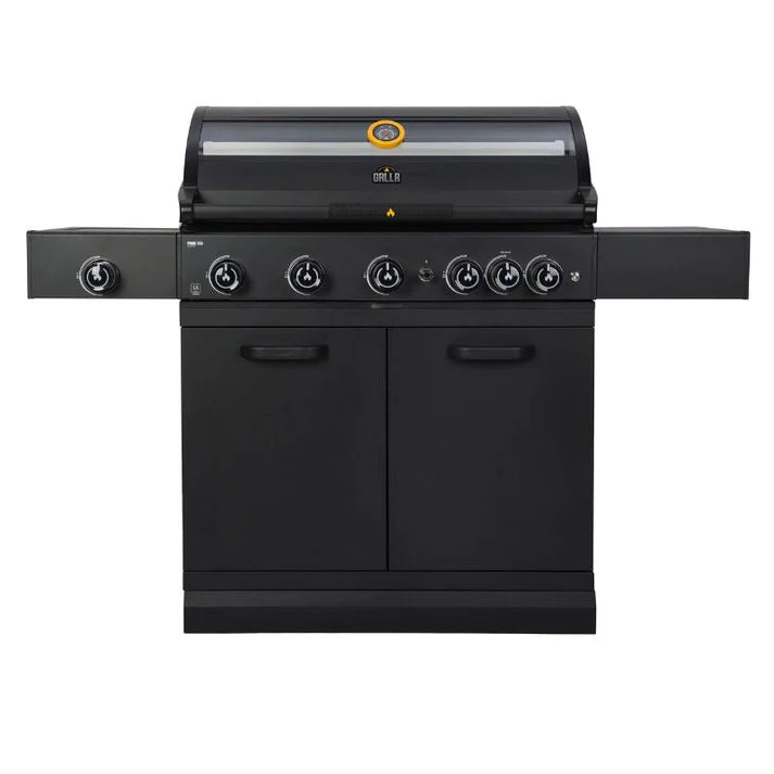 GRLLR Outdoor Kitchen - G5S 5 Burner BBQ, Fridge, Sink and Kamado Unit - outdoor grill - Ice Cold Spice | Black No Kamado Grill