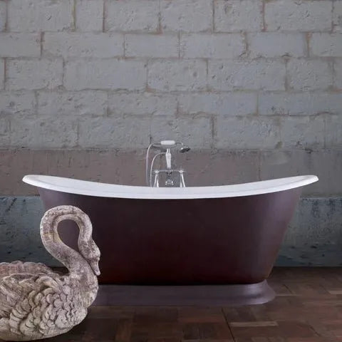 Hurlingham Galleon Cast Iron Bath in Conway - Leather - baths - Ice Cold Spice | Conway - Leather L1675 x W715 x H700