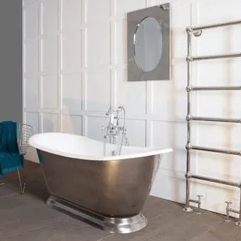 Hurlingham Galleon Cast Iron Bath in Pewter Lustre - baths - Ice Cold Spice | Pewter Lustre L1675 x W715 x H700