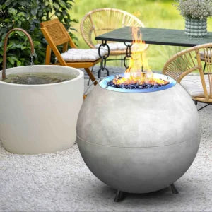 REVOLVE Ballo Gas Fire Pit Concrete Look