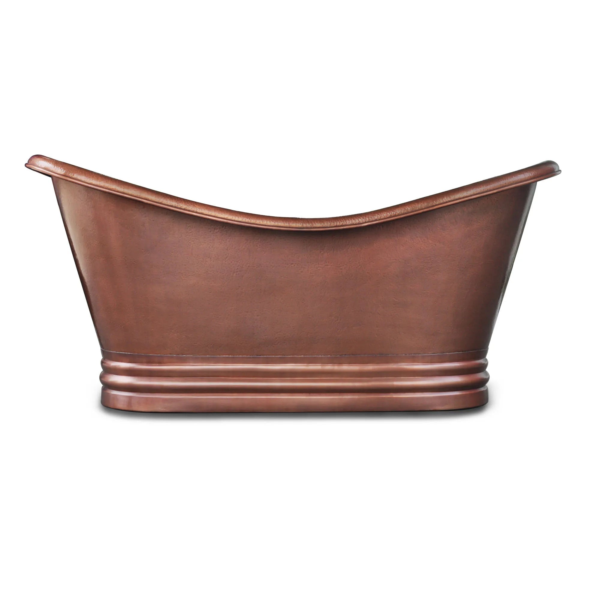 Coppersmith Creations Copper Freestanding Bathtub Antique Finish Hammered Ribbed Base