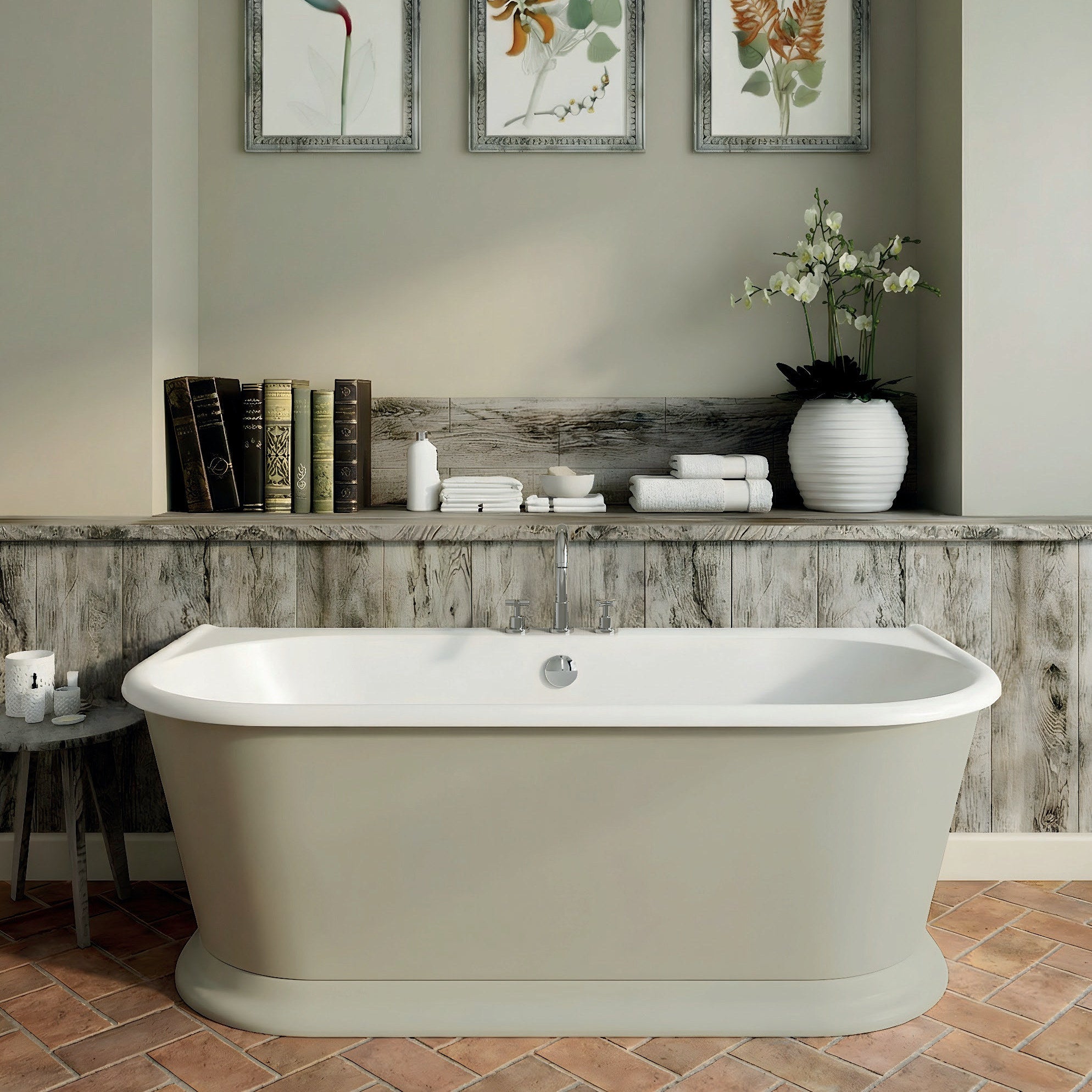 Vincent Alexander Haven Double Ended Oval Back to Wall Bathtub