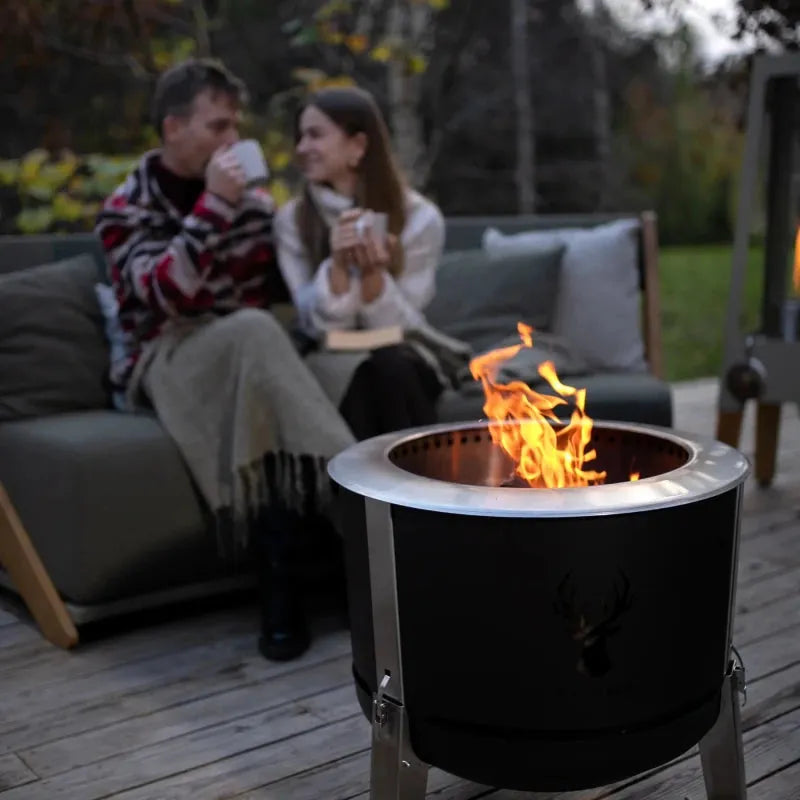 Masuria Living Alpha 600 Smokeless Fire Pit - Fire Pit - Ice Cold Spice | Black