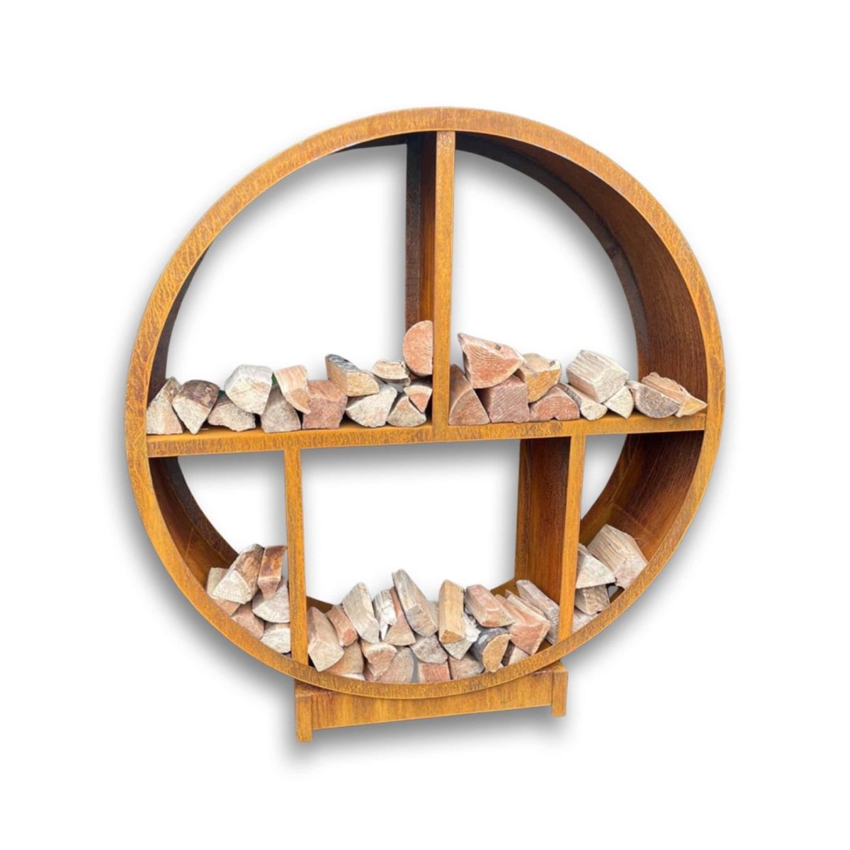 Premium Corten Steel Round Log Store - Fire Pit - Ice Cold Spice | D1000 x H400 Corten Steel