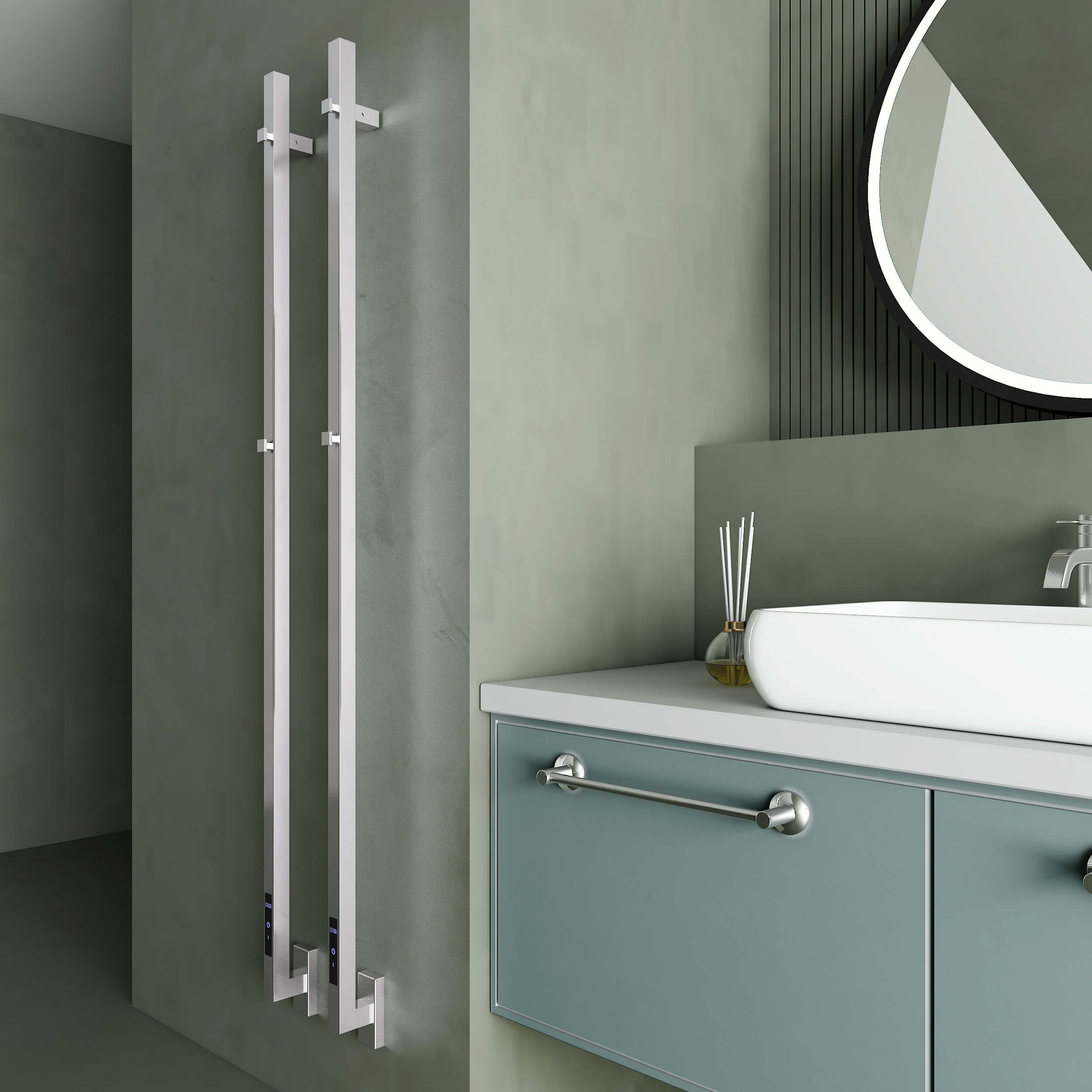 Carisa Maxim Dry Electric Vertical Heated Towel Rail | 3 colours, 1 size